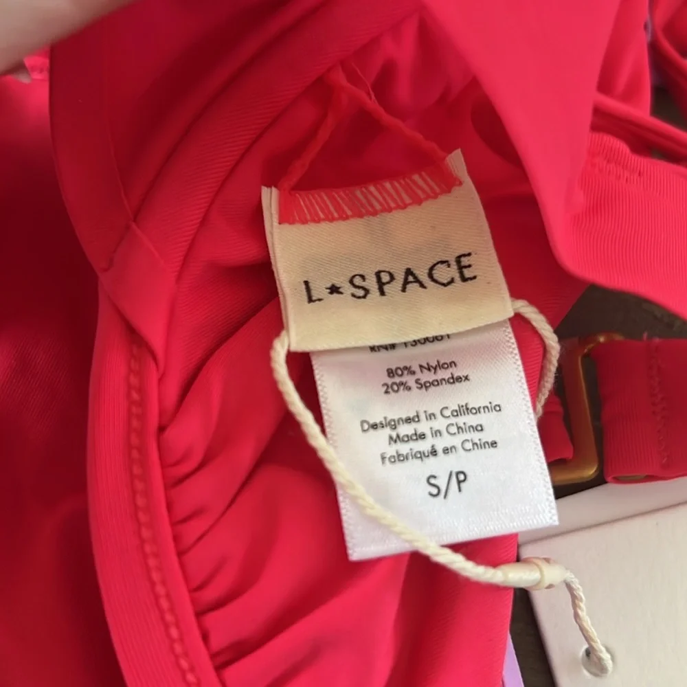 L*Space Pink and Purple Fused Zendaya Top Bikini Swimwear